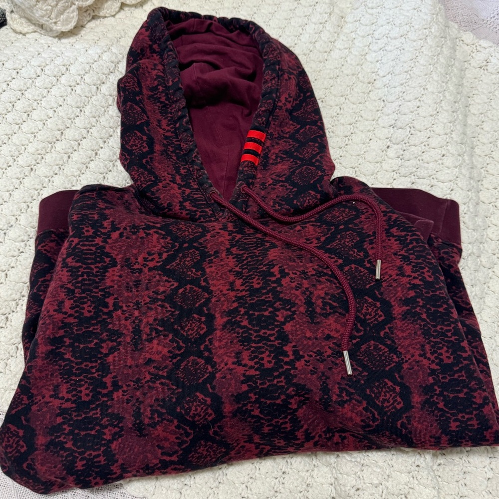 Adidas x IVY PARK Sweatshirt Hoodie Unisex Cherrywood Snakeskin Red Size m